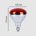 Foco Infrarojo 110V E27 250W Rojo