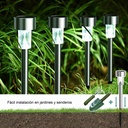 Estaca Solar Led 6500K Acero 