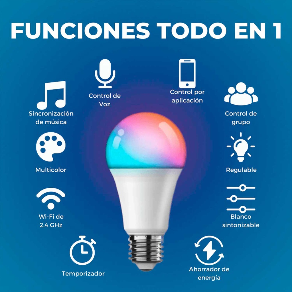Foco Led Inteligente 9W RGB