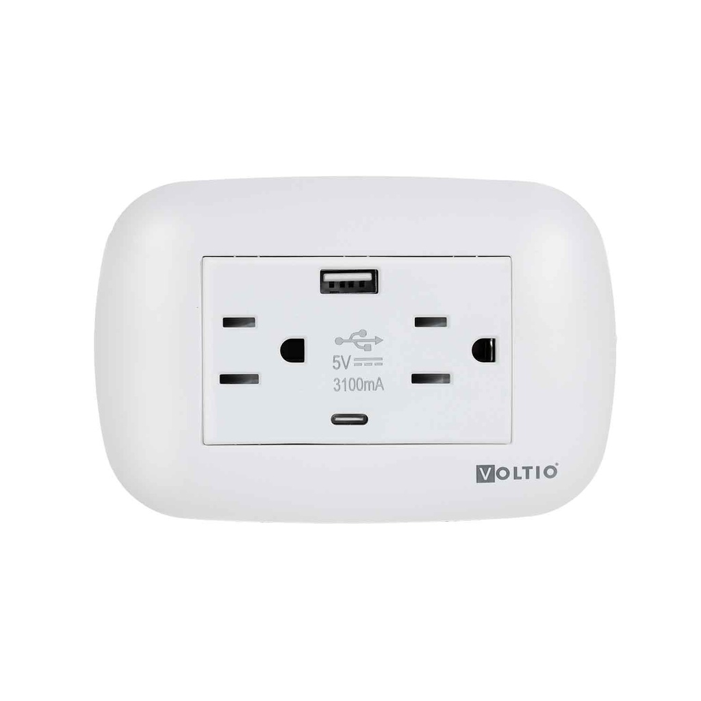 Carina Toma Doble +USB 15A125V   
