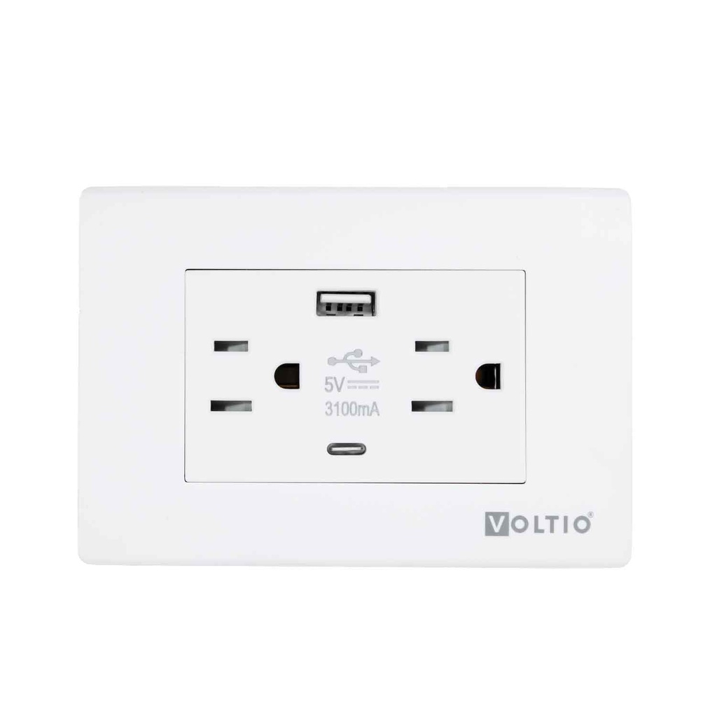 Lyra Toma Doble +USB 15A125V  