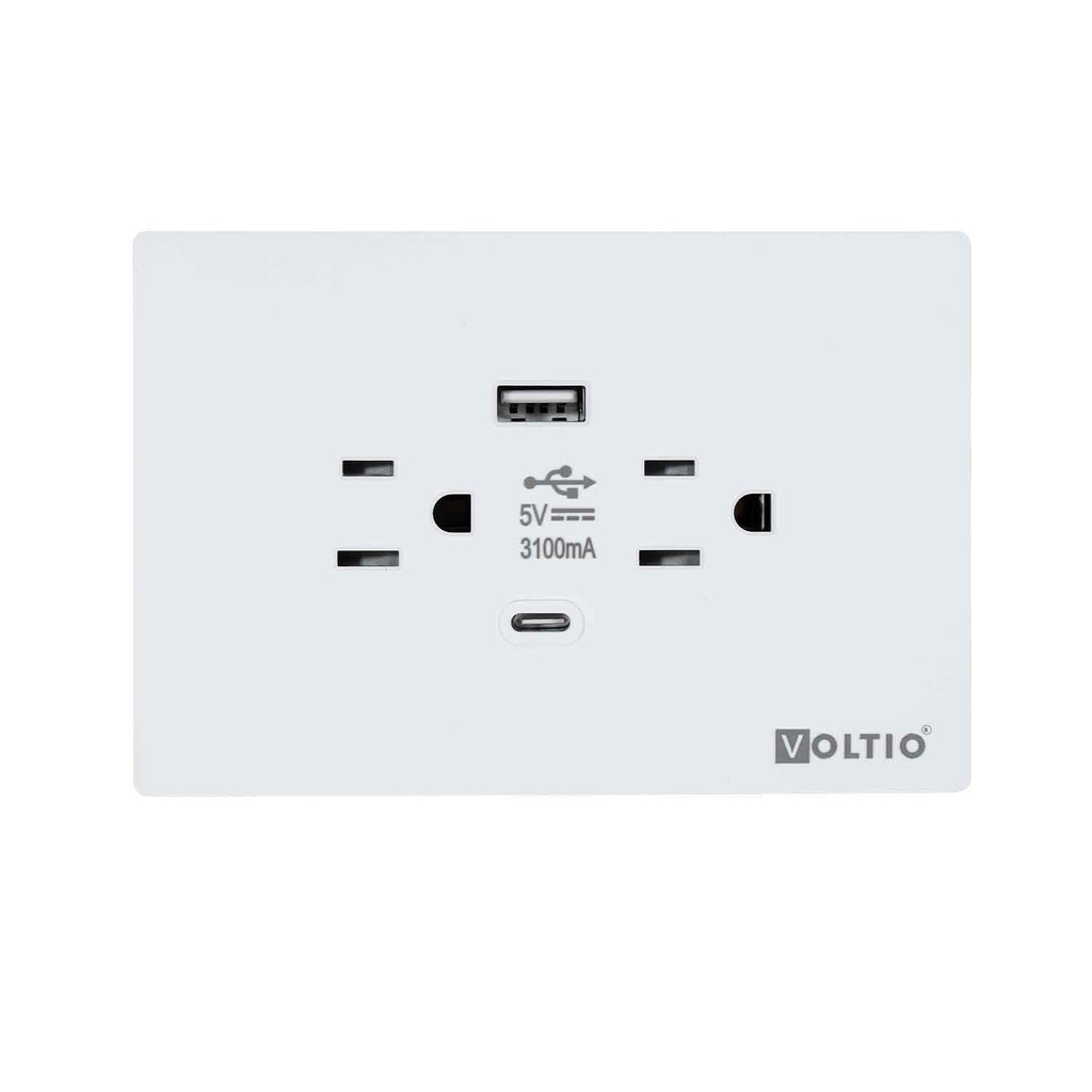 Gemini Toma Doble +USB 15A125V  