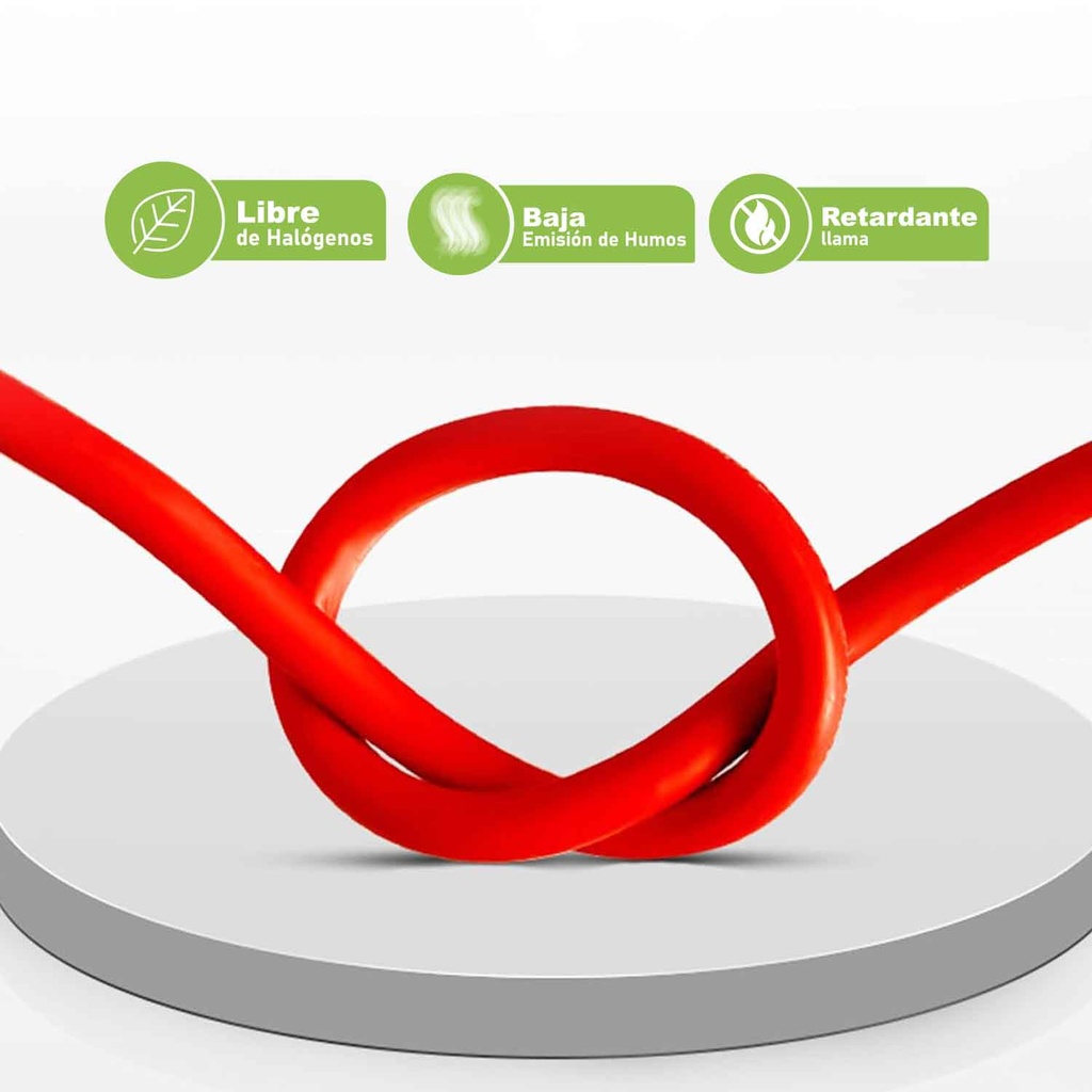 Cable Solar 1 Núcleo Rojo Rollo x 100 Mts