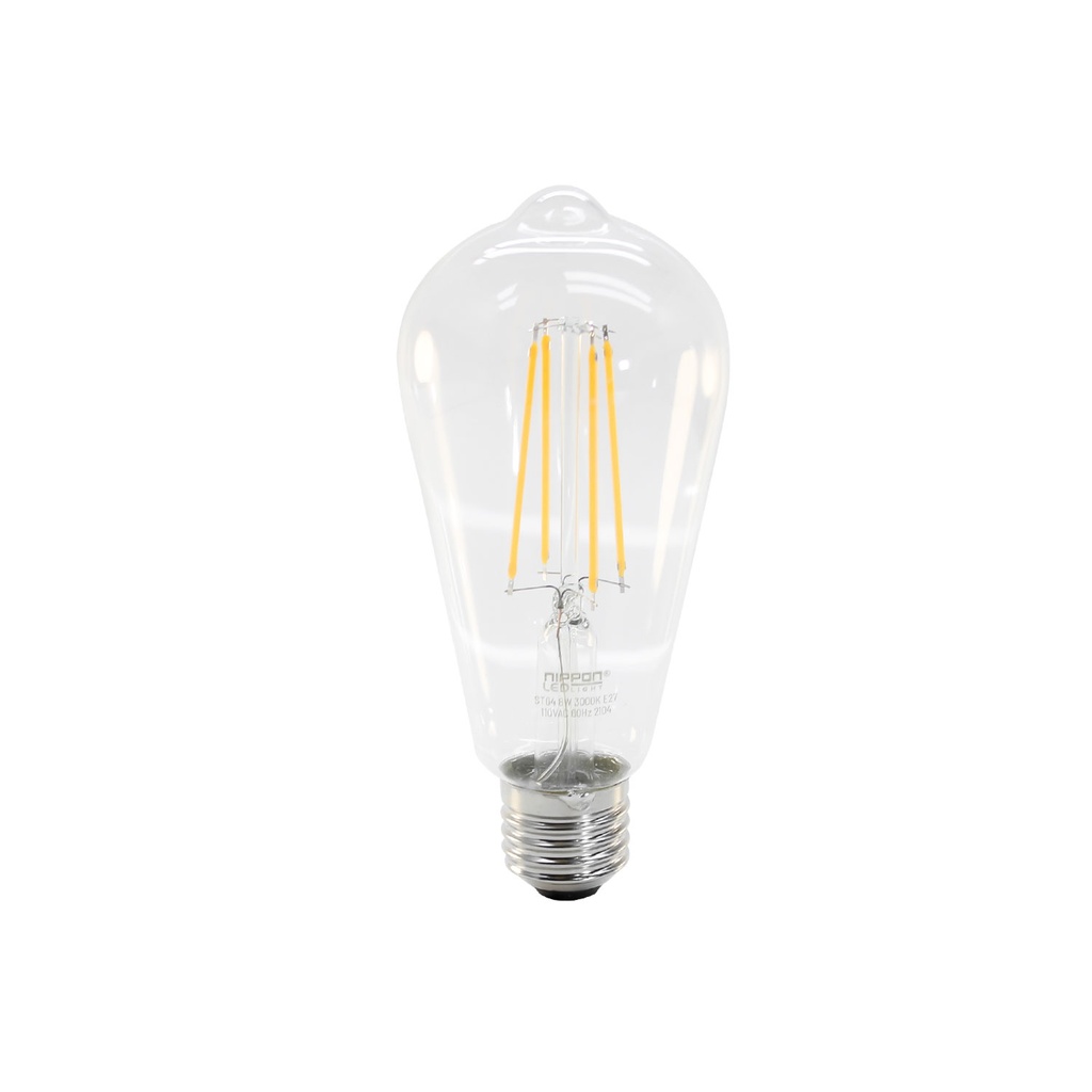 Foco Led Fil. ST64 110V E27 8W 3000K