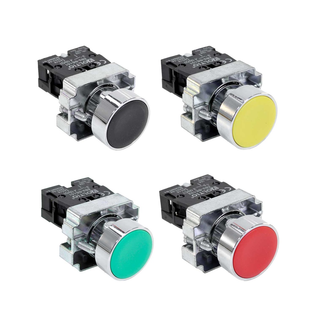 Pulsador NO+NC 3P 22 mm Con Bloque