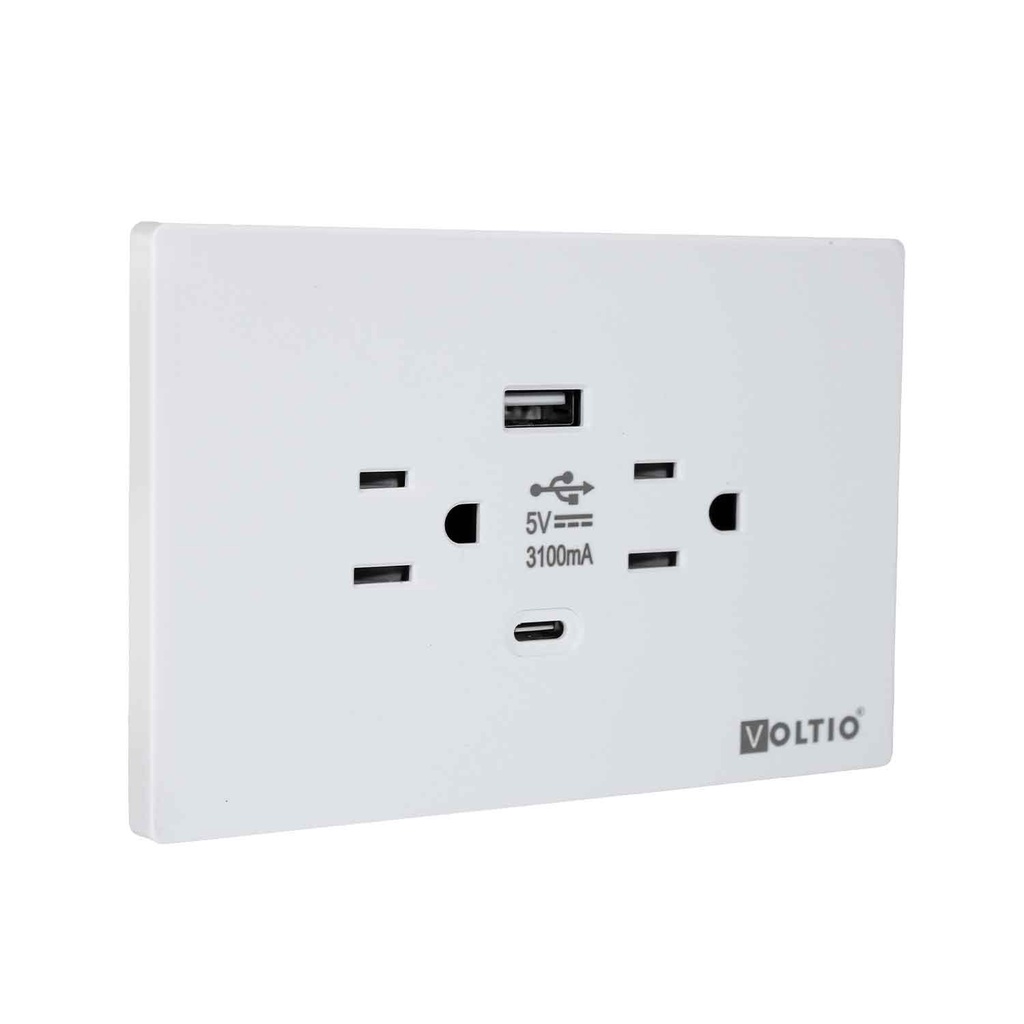 Lyra Toma Doble +USB 15A125V  