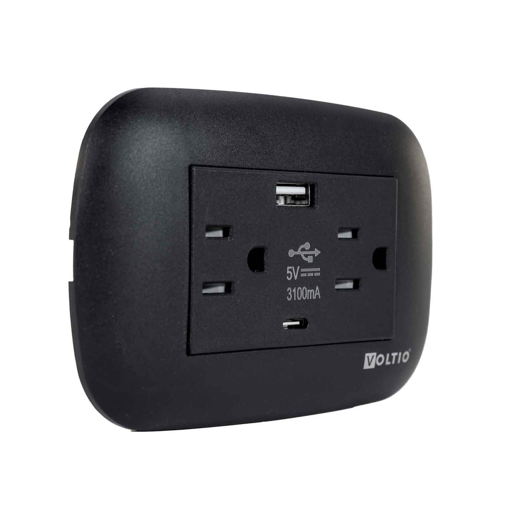 Carina Toma Doble +USB 15A125V   