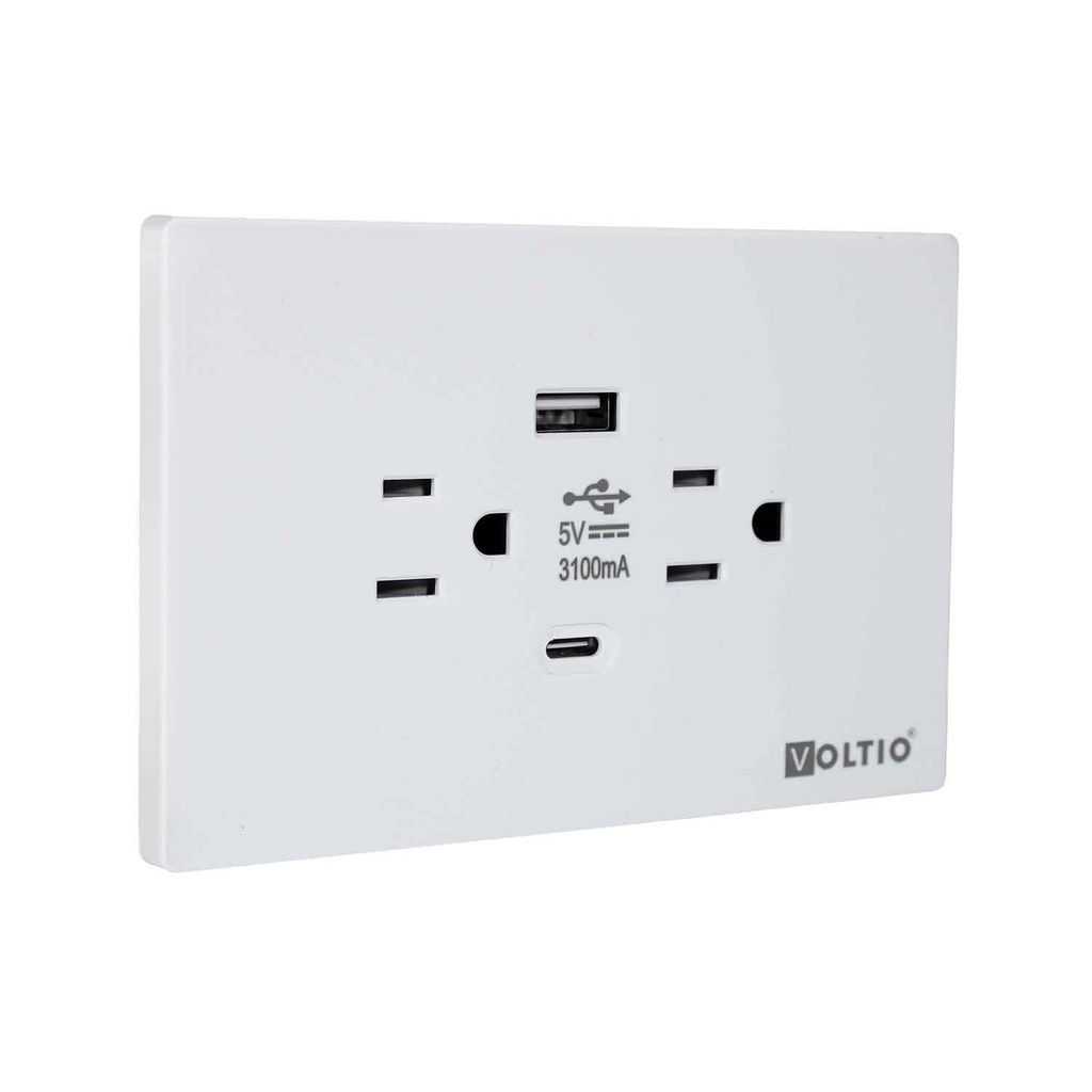 Gemini Toma Doble +USB 15A125V  